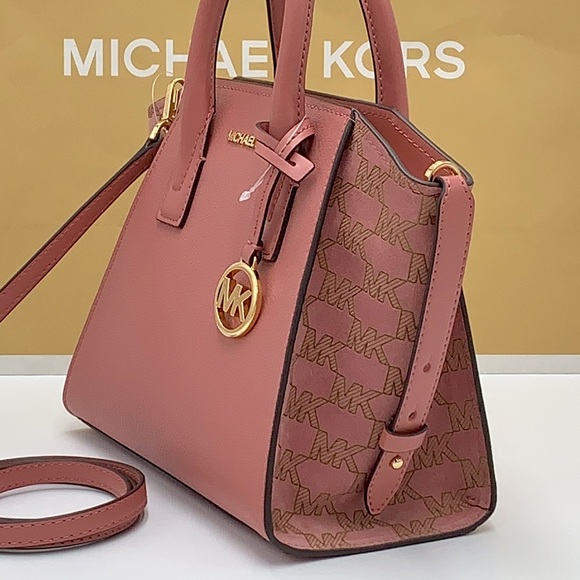MICHAEL KORS AVRIL SMALL TOP ZIP SATCHEL CROSSBODY BAG ROSE COLOR - Picture 4 of 15
